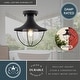 preview thumbnail 5 of 8, Dunlap Textured Black Coastal Outdoor Flush Mount Ceiling Light Clear Glass - 10-in W x 10.75-in H x 10-in D