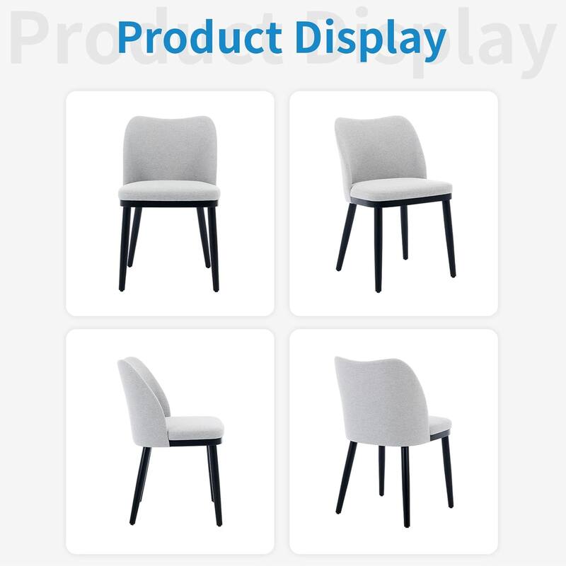 Upholstered Fabric Dining Room Side Chairs, Chair for Dining Room with Padded Seat and Wood Legs