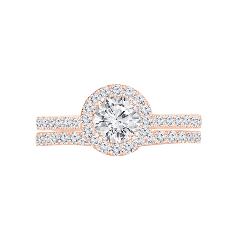 Auriya 1 3/4ctw Round Halo Diamond Engagement Ring Set 14k Gold