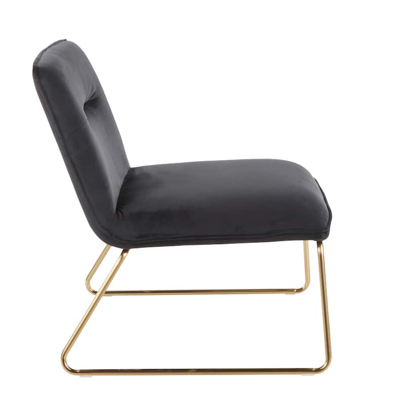 Silver Orchid Kerby Accent Chair in Velvet & Gold