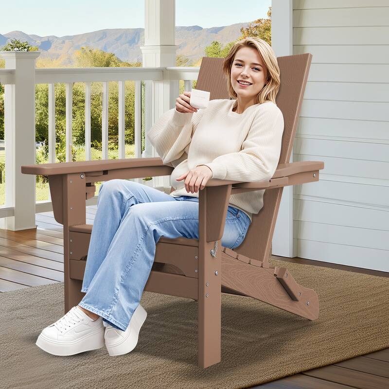 Foldable HDPE Modern Chair with Dual Cup Holders