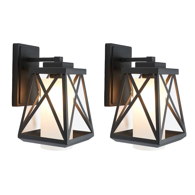 SAFAVIEH Lighting Braith 7-inch Outdoor Wall Sconce [SET of 2] - 7Wx12Dx8H