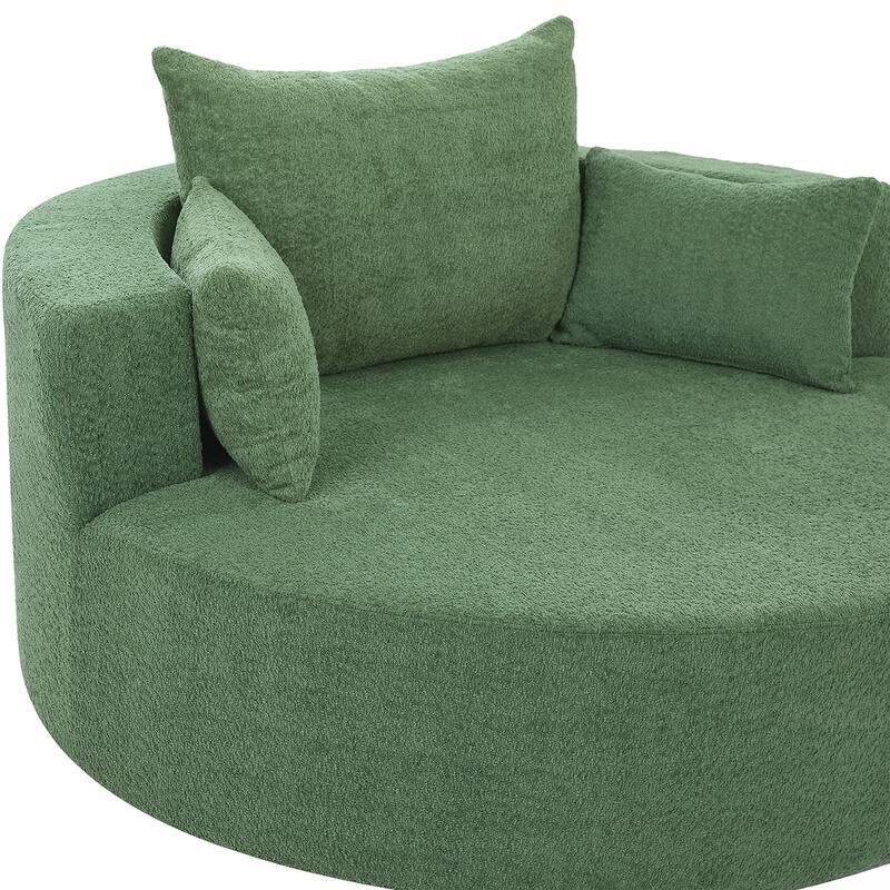 Swivel Barrel Chair with 3 Pillows