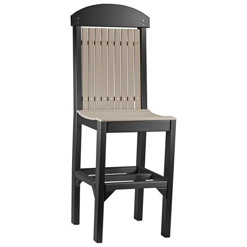 Set of 4 Poly Lumber Classic Dining Chairs - Side Chair - Weatherwood & Black - Extra Tall
