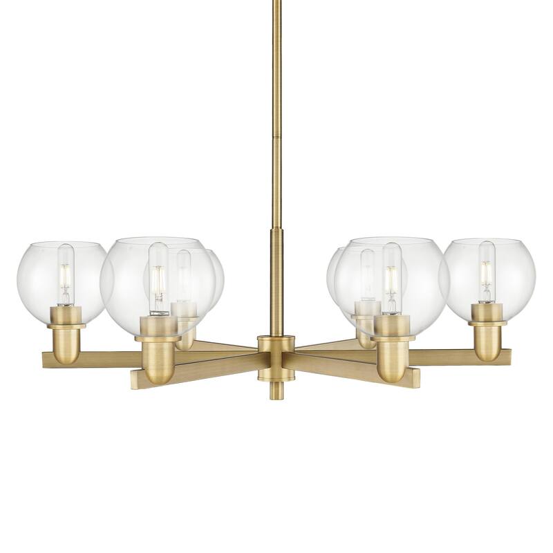 Innovations Lighting 716-6CR-10-36 Athens Chandelier Athens 6 Light - Brushed Brass / Clear