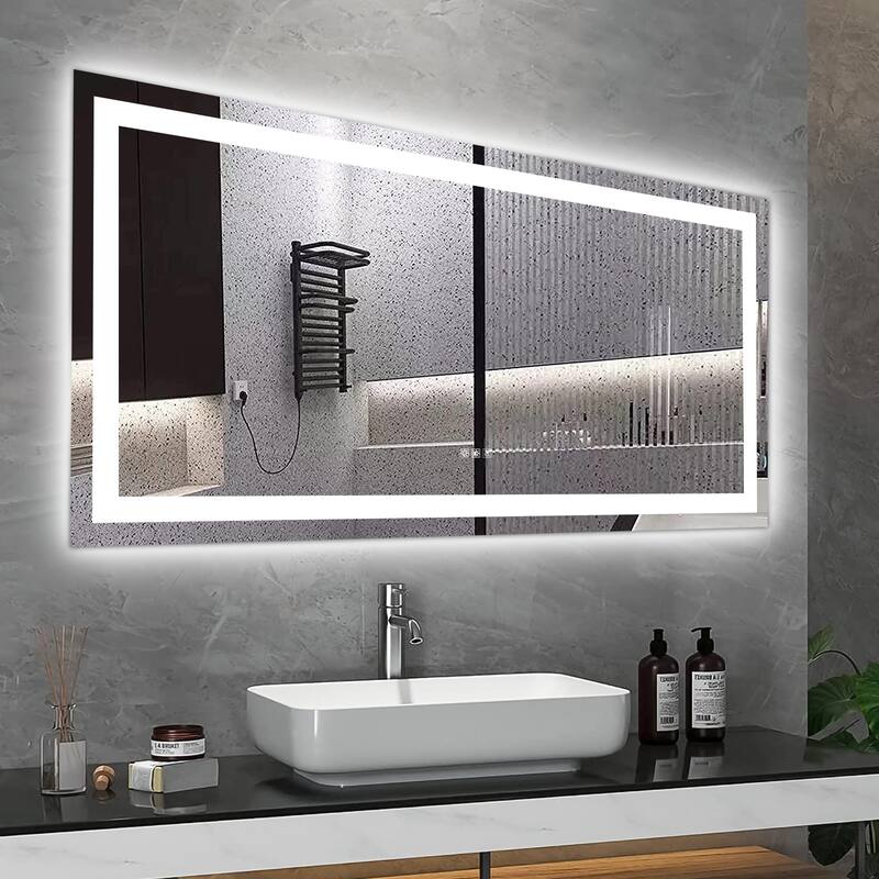 LED Bathroom Mirror with lights, anti-Fog & Dimming Led Bathroom Vanity Mirror