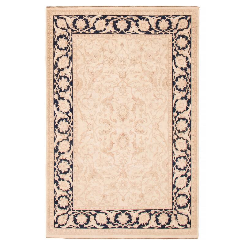 ECARPETGALLERY Hand-knotted Peshawar Finest Cream Wool Rug - 6'0 x 9'0 - Cream - 6'0 x 9'0