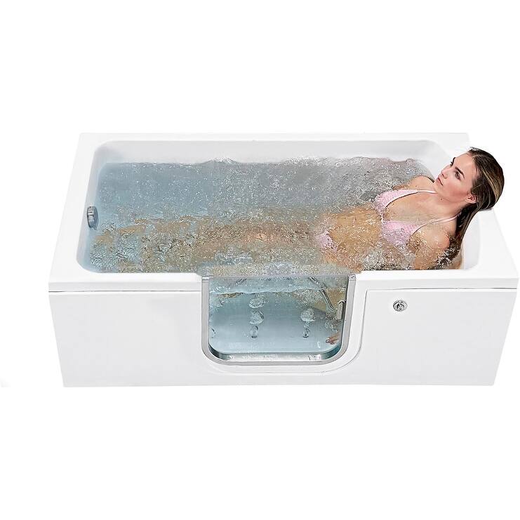Ella Laydown 32x72 Soaking Walk in Bathtub - Left Door - Air Massage