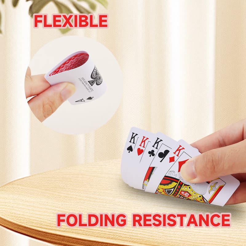 GSE 100% Waterproof Plastic Playing Cards, Poker Size - Standard Regular Index