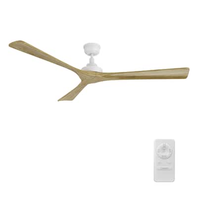 CARRO Roosevelt 60" 3-Blade Ceiling Fan with Remote-Solid Wood Blades