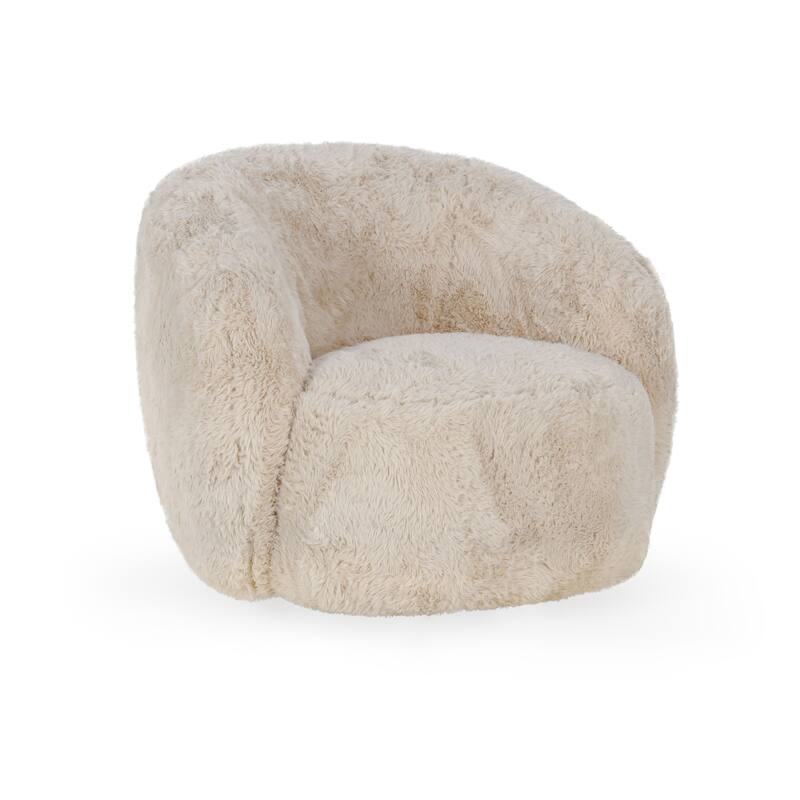 Classic Home Adley Plush Swivel Accent Chair in Sand