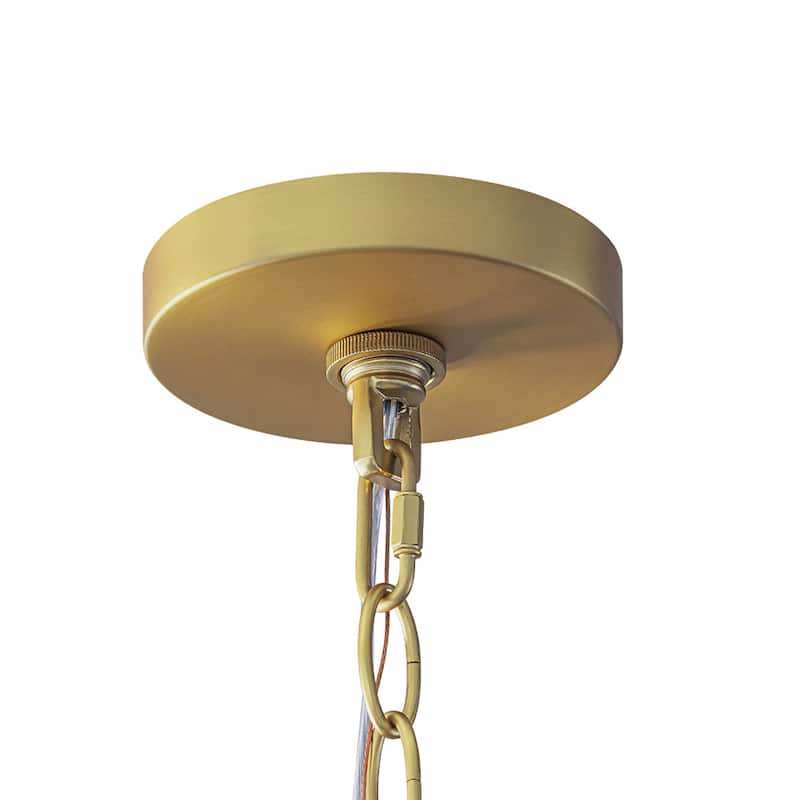 Mid-Century Modern 1-Light Round Opal Glass Pendant Light 14.8in
