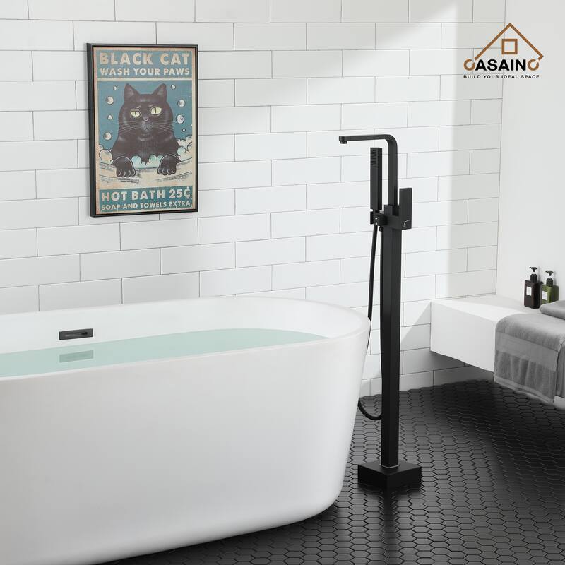 CASAINC 1-Handle Freestanding Tub Faucet with Handheld Shower Head