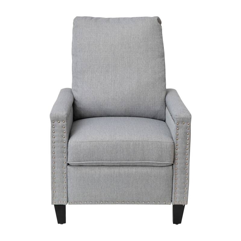 Push Back Recliner with Pillow Style Backrest and Accent Nail Trim
