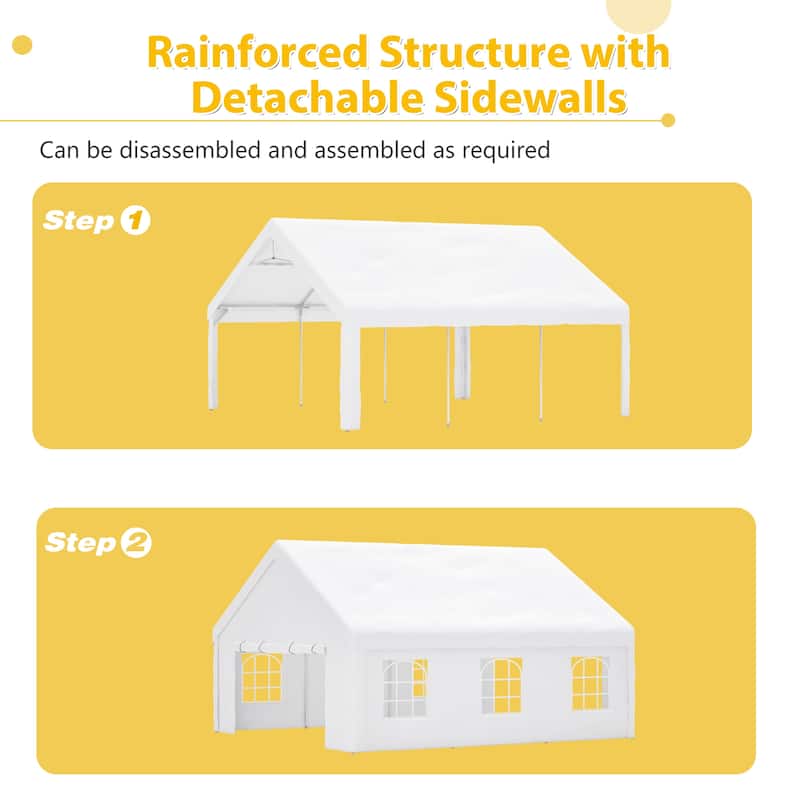 GDFStudio - Nashua Waterproof Event Protection Outdoor Gazebo Pavilion Shelter Tent