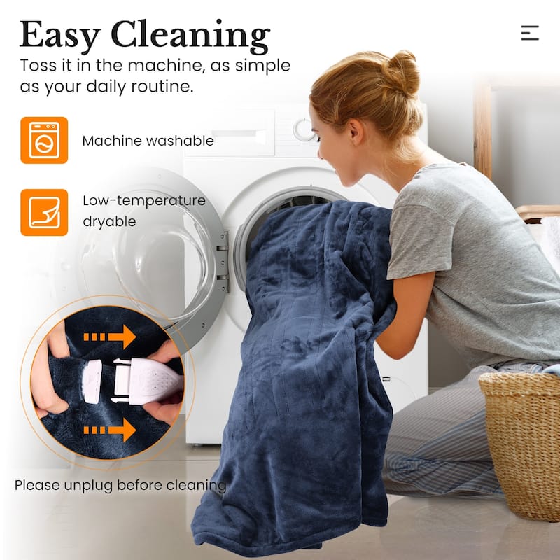 Electric Flannel King Queen Throw Heated Blanket