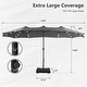 preview thumbnail 47 of 79, MAISON ARTS 15-foot Rectangular Crank Double-sided Outdoor Market Umbrella Solar LED Lighted Patio Umbrella with Base Included