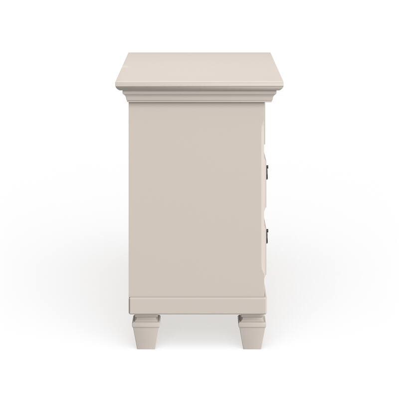 Gracewood Hollow Gregory White Pine Wood 3-drawer Nightstand