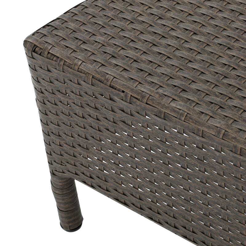 Newton Outdoor Half-Round Coffee Table - Wicker - Gray by Christopher Knight Home