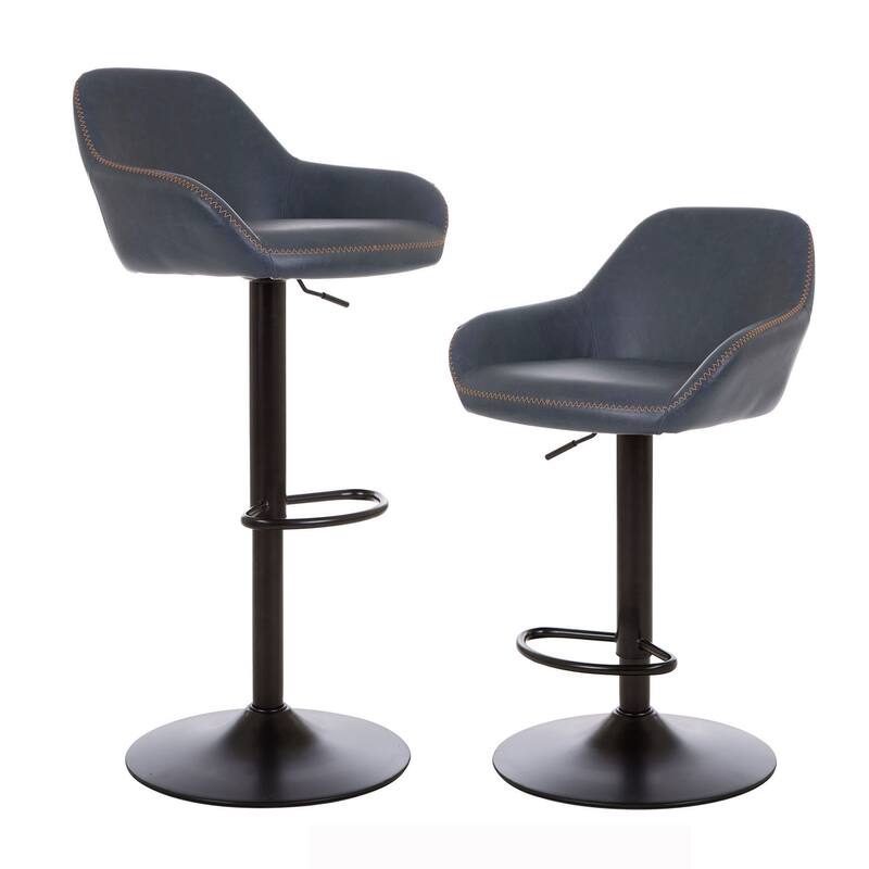 Glitzhome 41"H Round Wood Top High Pub Table with Gaslift Adjustable Swivel Bar Stools Set