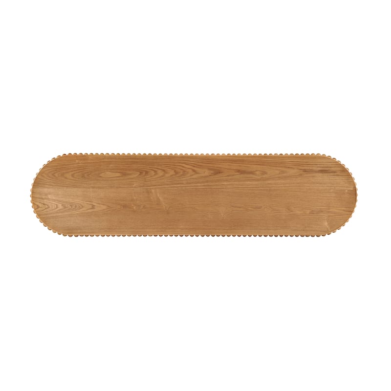 Wood Hallway Table Display Table, Console Table with Beaded Trim, Entryway Accent Table with Reversible Curved Legs