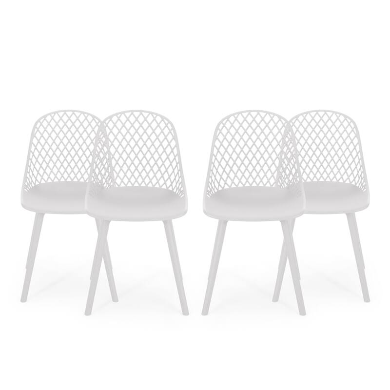 Lily Modern Outdoor Dining Chair (Set of 4) by Christopher Knight Home - 18.00" W x 21.50" L x 33.20" H - White