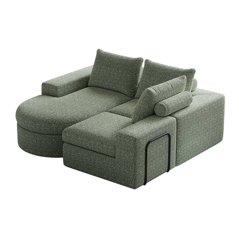 99" L-Shaped Chenille Sectional - 3-Piece Modular Cloud Sofa with Chaise, No Assembly Required