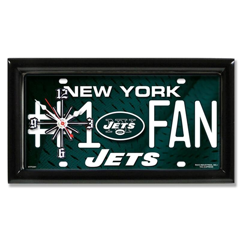 NFL Wall/Desk Analog Clock, #1 Fan with Team Logo - New York Jets