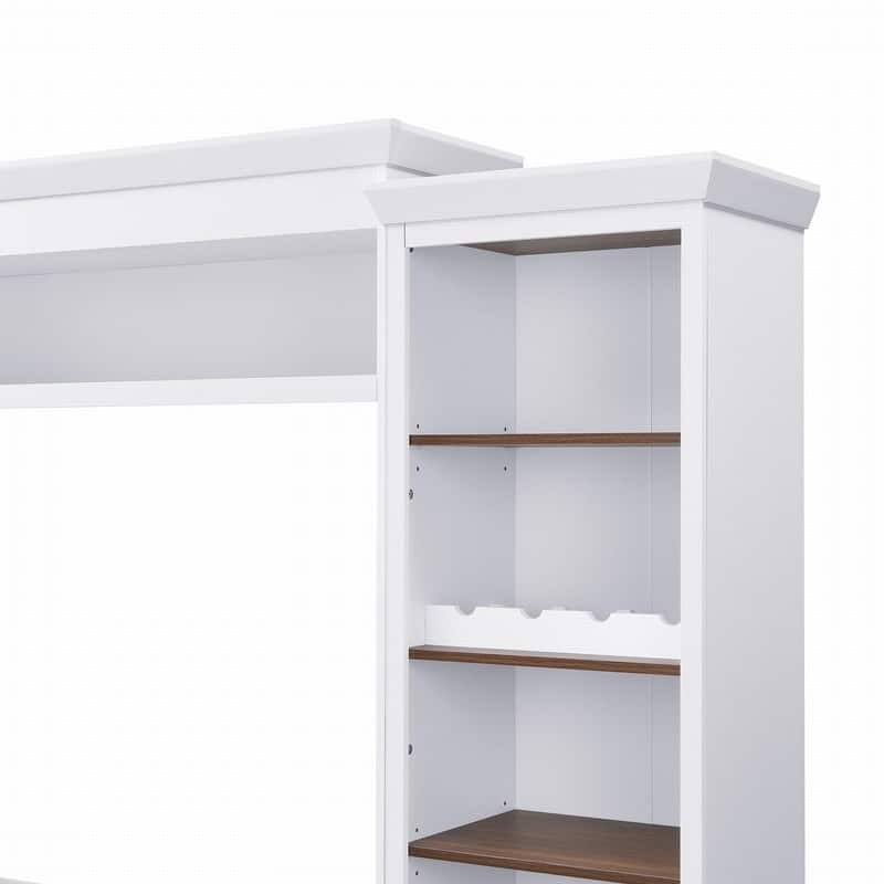 108.2"W Farmhouse 4-Piece Entertainment Wall Unit Set with Bookshelf for TVs Up to 70"