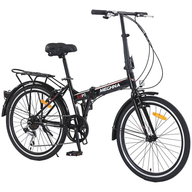 Folding City Bike - Steel Frame, Multiple Speeds - 24