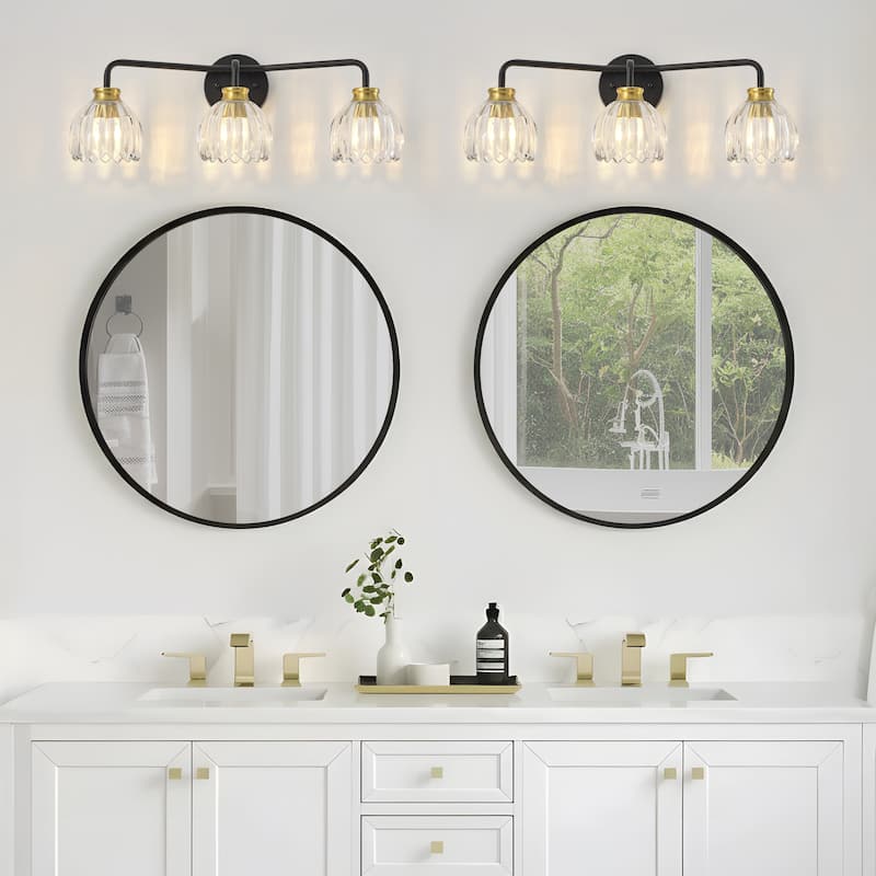 Starsky 3-Light Tulip Modern Dimmable Glass Bathroom Vanity Light