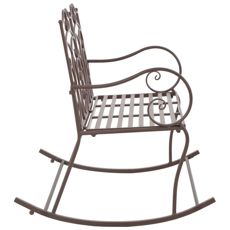 vidaXL Patio Rocking Bench Garden Outdoor Rocking Bench Loveseat Iron Antique