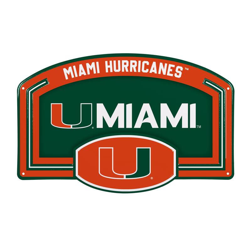 University of Miami Embossed Steel Wall Sign, 11" x 17"
