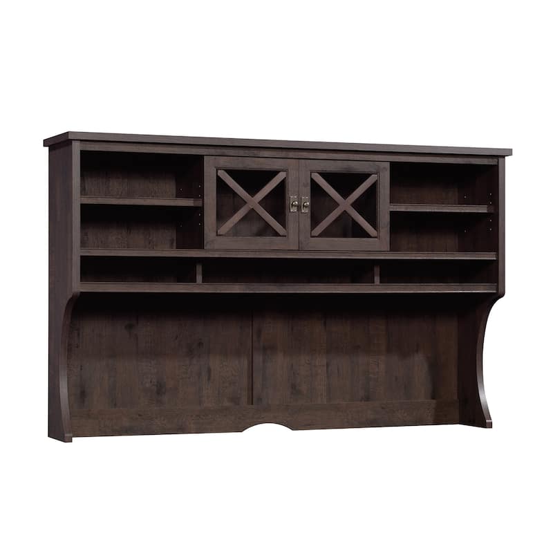 Wood Hutch with Adjustable Shelves, Brown - 64.57" W x 13.19" D x 40.04" H