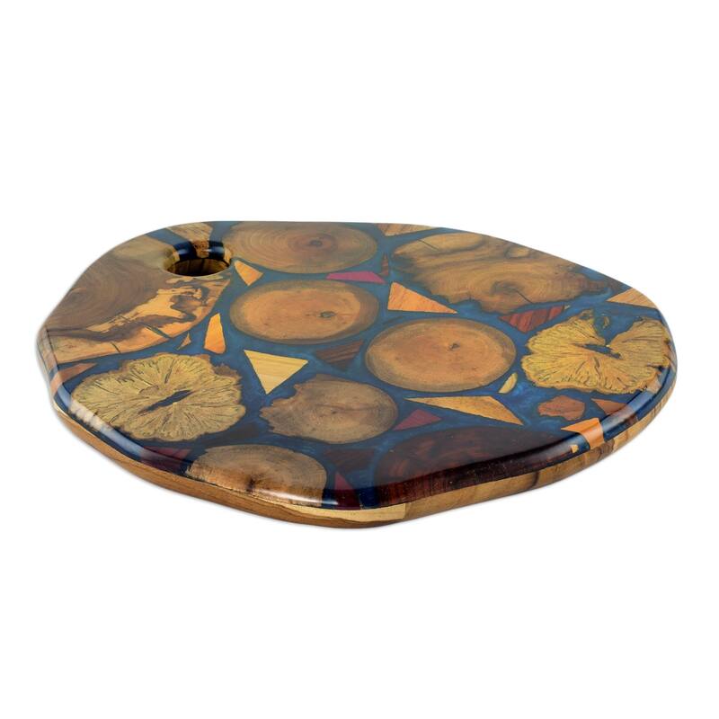 Novica Handmade Woodlands In Blue Reclaimed Wood Trivet Bed Bath