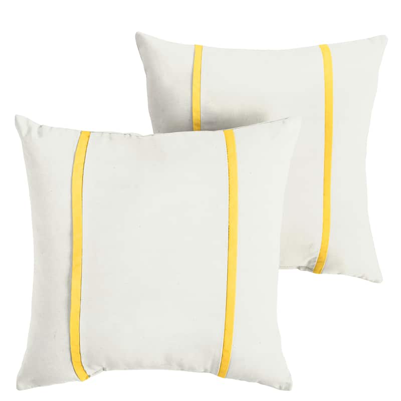 Sorra Home Sunbrella Outdoor Double Petite Flange Pillow Set of 2