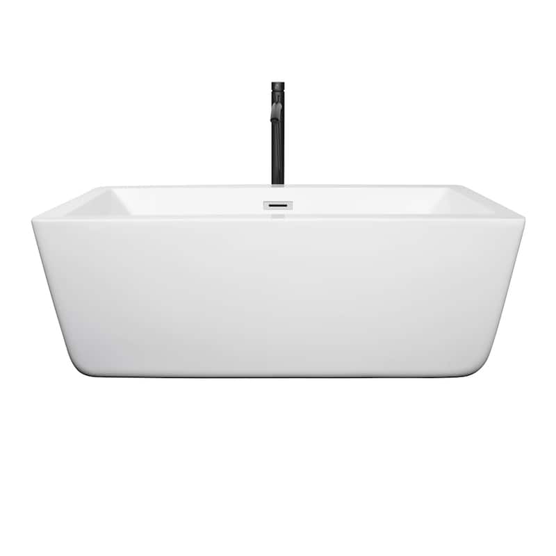 Wyndham Collection Laura 59" Free Standing Acrylic Soaking Tub with