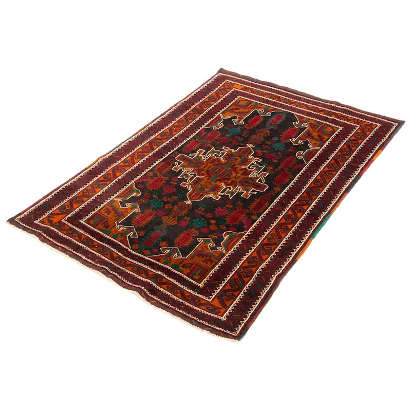 ECARPETGALLERY Hand-knotted Teimani Black, Wool Rug - 3'9 x 5'9
