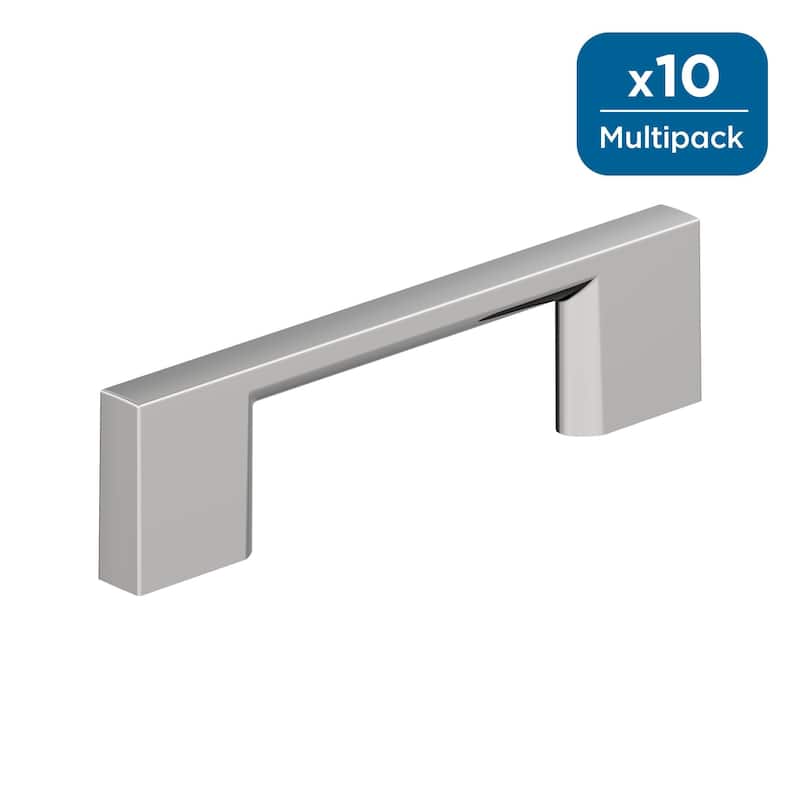 Amerock Cityscape Cabinet or Furniture Pull - 3 inch (76mm) Center-to-Center - Polished Chrome