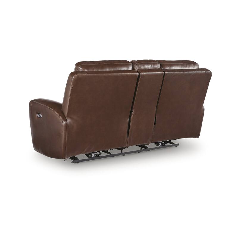 Signature Design by Ashley Mighty Moves Brown Power Reclining Loveseat with Console - 78" W x 40" D x 42" H