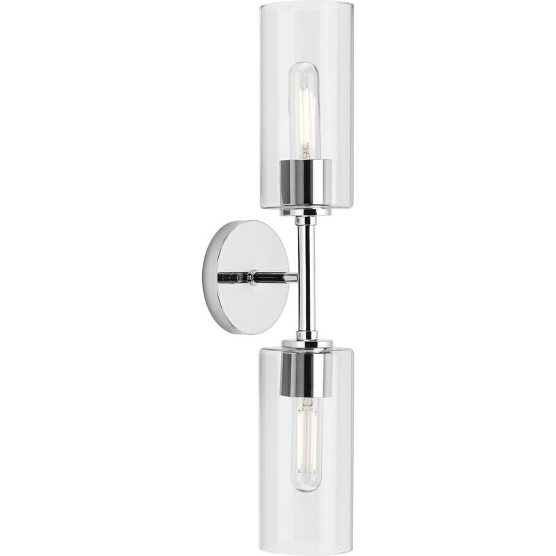 Cofield Collection Two-Light Polished Chrome Transitional Wall Bracket - 22.5 in x 5.62 in x 4.87 in - 22.5 in x 5.62 in x 4.87 in