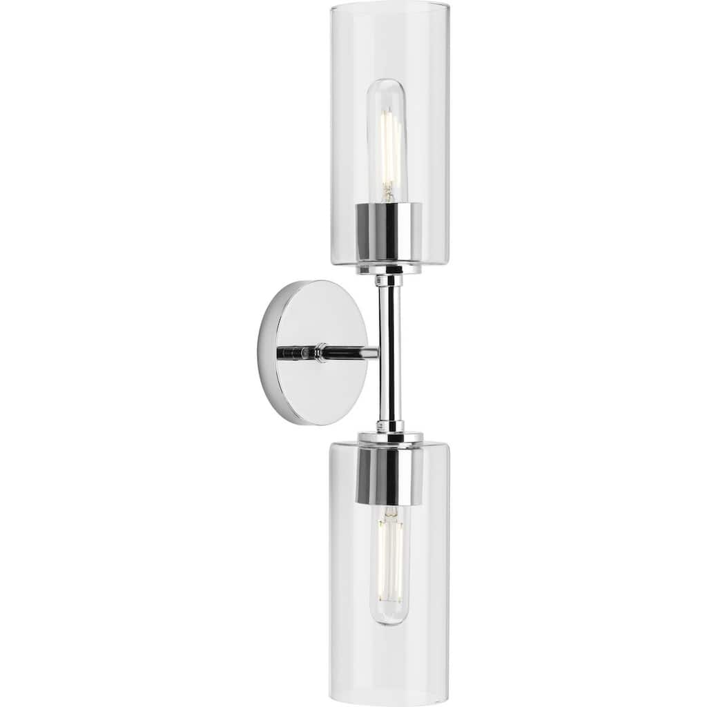 Cofield Collection Two-Light Polished Chrome Transitional Wall Bracket - 22.5 in x 5.62 in x 4.87 in