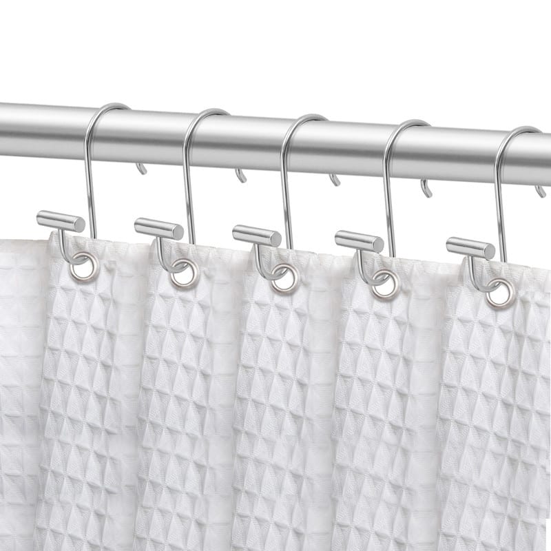 Utopia Alley Shower Rings Hooks, Shower Curtain Rings Hooks for Bathroom, Rust Resistant Shower Curtain Hooks Rings, Set of 12 - Polished Chrome