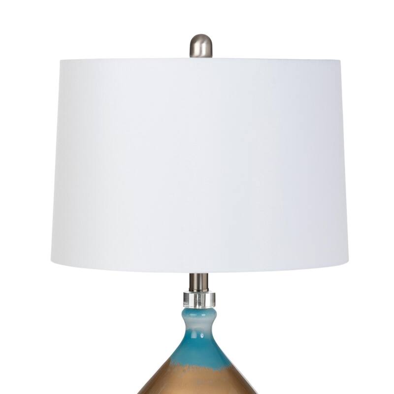 Lux Lighting 27" Gold/Blue Glass Table Lamp, (Set of 2) 3-Way Switch