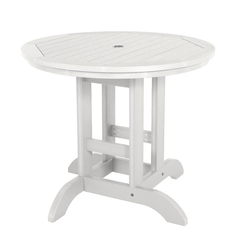 HIGHWOOD 36" Round Dining Height Outdoor Table - White