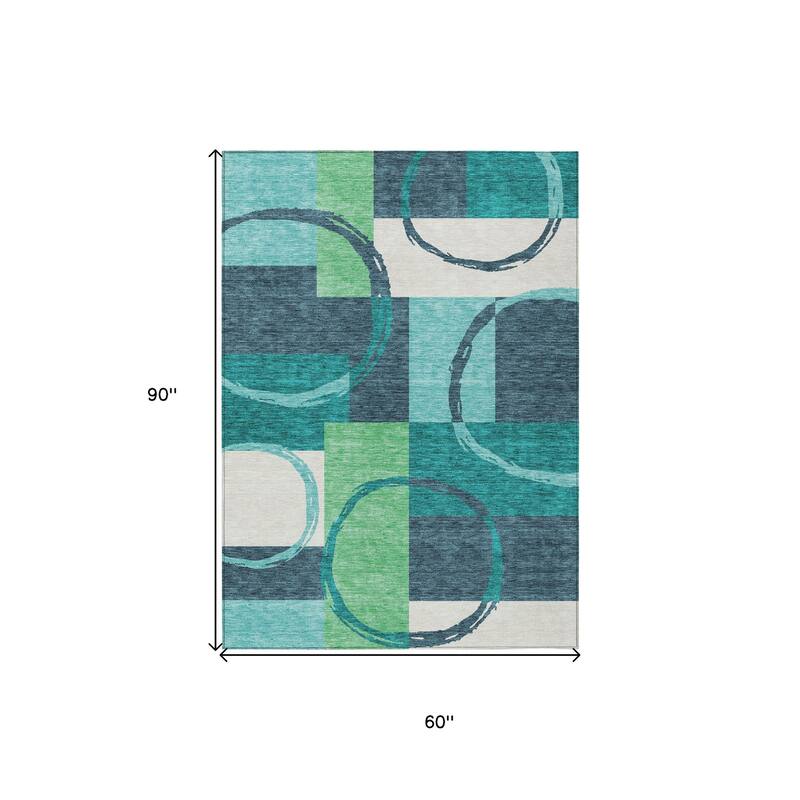 HomeRoots Geometric Modern Rectangle Outdoor Rug
