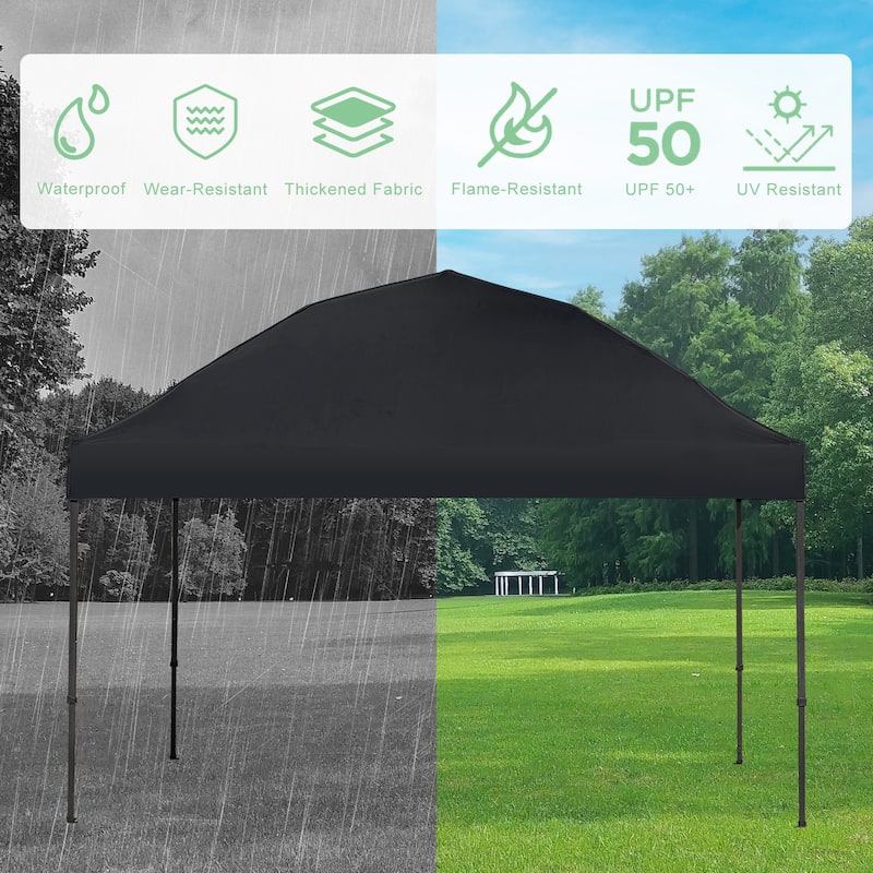10x10 Pop Up Canopy - Beach Tent with One Push Setup - Easy Outdoor Sun Shade for Events,Parties,Camping With Silver Coated Top