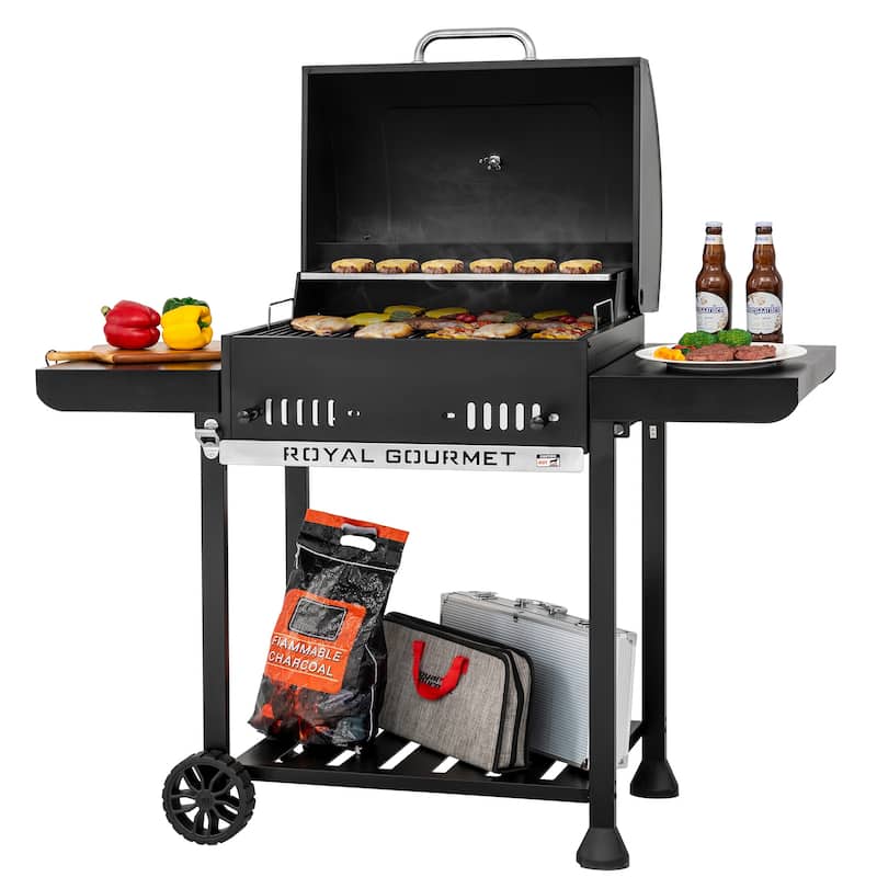 Royal Gourmet 24-Inch Movable Black Charcoal BBQ Grill