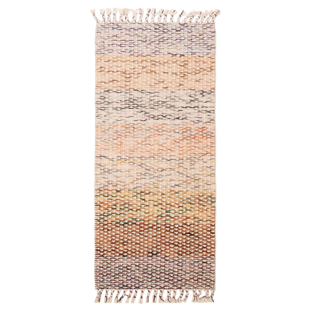 ECARPETGALLERY Braid weave Sienna Ivory Wool Rug - 3' 6" x 8' 1"