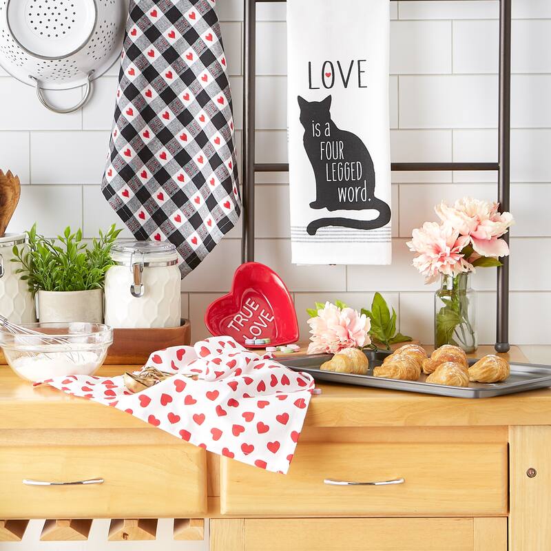 Assorted Valentines Dishtowel (Set of 3) - 9.5x6.5"